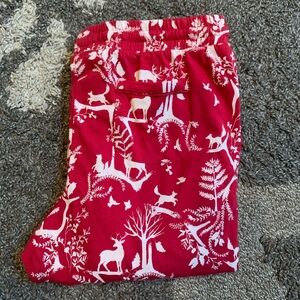 FatFace Red White Christmas Woodland cuffed leg pajama bottoms woman US size 8